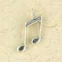 Sterling Silver Charm or Pendant Music Notes