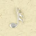 Sterling Silver Charm or Pendant Music Sixteenth (16th) Note