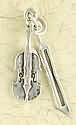 Sterling Silver Charm or Pendant Violin & Bow