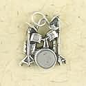 Sterling Silver Charm or Pendant Drum Set
