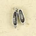 Sterling Silver Charm or Pendant Ballet Shoes