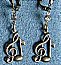 Treble Clef Earrings (gold color) by Sadie Green