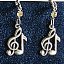 Treble Clef Earrings (silver) by Sadie Green