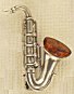 Amber and Sterling Pendant Saxophone