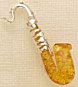Amber and Sterling Pin Saxophone