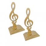 Brass G Clef Bookends 