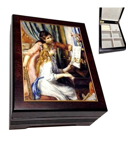 Music Box with decoupage of Renoir's Two Girls at a Piano