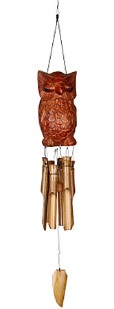 Woodstock Wise Owl Bamboo Chime