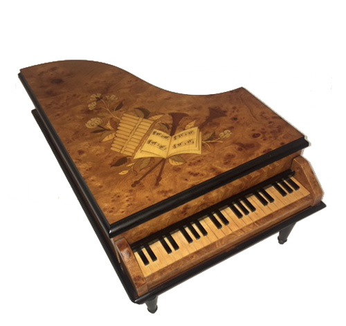 Vintage Intarsio Piano Closed View