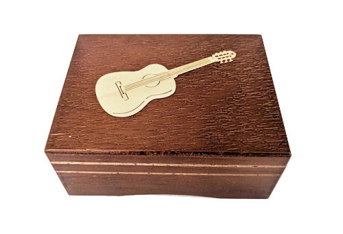 Wood and Brass Applique of Classical Guitar