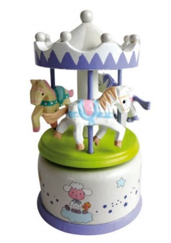 Nursery Carousel in Gray, Purple and Green